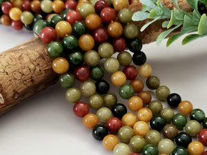 "Autumn" Jade Mix - 8mm- 15" Full Strand