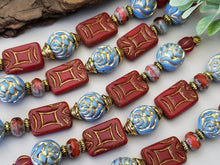 Load image into Gallery viewer, &quot;Cerulean Flames&quot; Czech Glass Designer Strands

