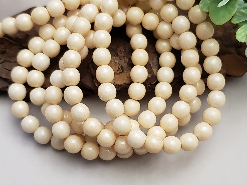 Ivory Cream Luster - Czech Druks - 6mm - 25pcs