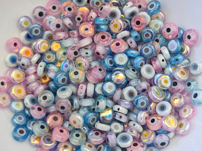 Evil Eye - Pastel Glass Bead Mix - 6/8mm