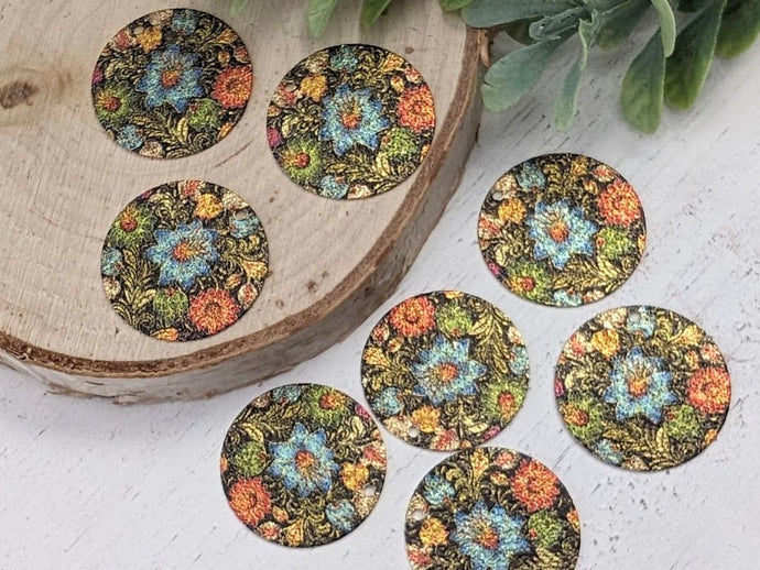*Re-STOCKED* Gold Laser Etched Flower Print Charms - 20mm - 4pcs