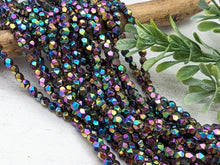 Load image into Gallery viewer, Metallic Rainbow - Faceted Hematite - 4mm
