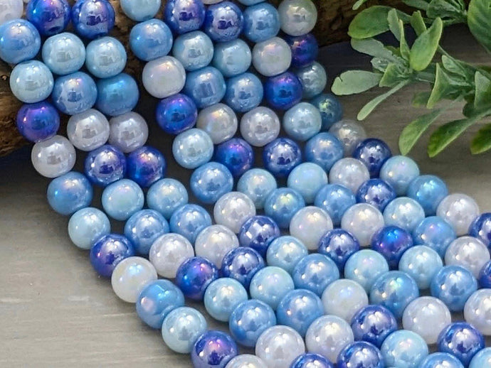 Limited Quantity!! Mystic Aqua Mix  - Glass Beads - 8mm - 14
