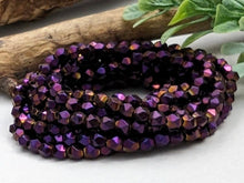 Load image into Gallery viewer, Metallic Purple - Faceted Hematite - 4mm
