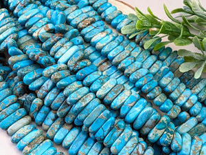 Turquoise - Sea Sediment Freeform Chips - 8"Strand