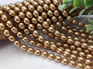 Copper Baroque - Vintage Glass Pearls - 7x6mm - 15.5" Strand