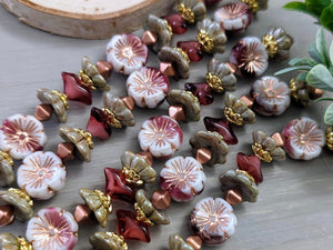"Cherry Blossoms" Czech Glass Designer Strands