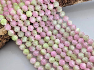 Pink Sage - Dyed Selenite Beads - 6/8mm - 15"Strand