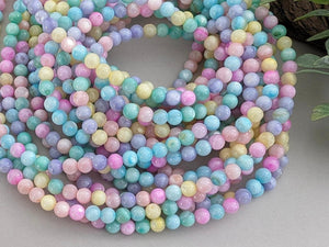 Pastel Rainbow - Dyed Shell - 4mm - 15" Strand