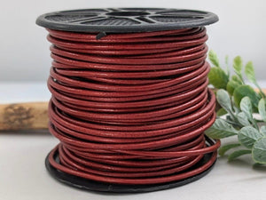Moroccan Red - Metallic Leather Cord - 1yd #57