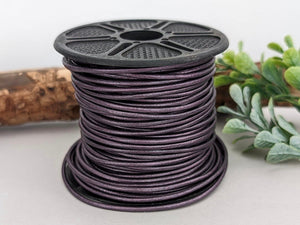 Berry - Metallic Leather Cord - 1yd #64