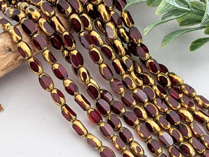Ruby Red * Rectangle Crystals - 14" Full Strand