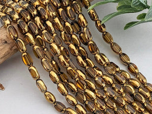 Amber * Rectangle Crystals - 14" Full Strand