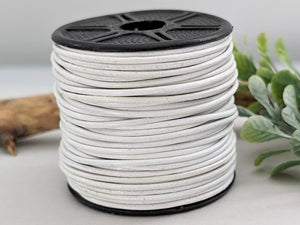 White - Genuine Leather Cord - 1yd #04