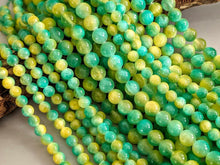 Load image into Gallery viewer, Green Yellow Mix - Dyed Selenite Beads - 6/8mm - 15&quot;Strand
