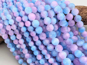 Pink Aqua Mix - Dyed Selenite Beads - 6/8mm - 15"Strand