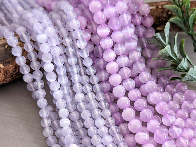 Pastel Purple - Dyed Selenite Beads - 6/8mm - 15