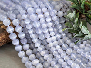 Pastel Periwinkle - Dyed Selenite Beads - 6/8mm - 15"Strand