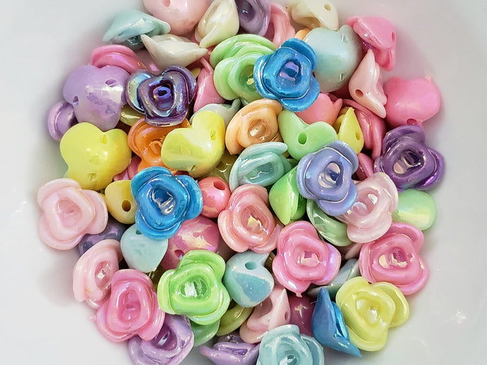 Mystic Pastel - Lucite Flower Mix - 14mm - 40pcs