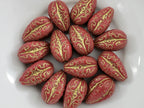 Coral Red Gold Swirl Wash - Lucite Melon Teardrops - 18x10mm - 8pcs