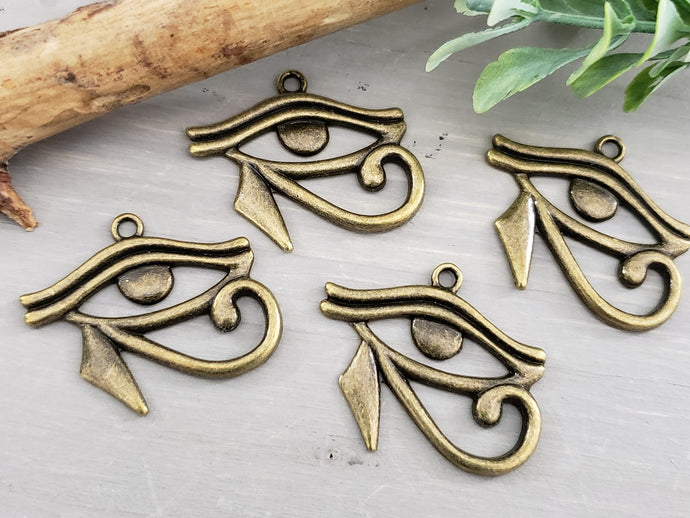 Antique Bronze Egyptian Eye of Horus Charms/Pendant  - 30mm - 4pcs