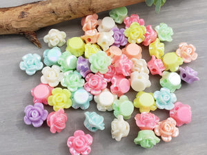 Pastel Flower - Lucite Mix - 10mm - 50pcs