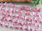 Silk Fuchsia Pink - Diagonal Shape Czech Beads - 10mm - 10pcs