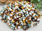 2/0 Aged Coastal Bliss Picasso - Large Czech Seed Bead Mix - 5.5/6mm - 10" Strand