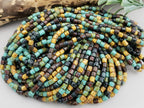 Aged Southwest Picasso  - Czech Cylinder Mix - 6/0 - 4mm - 10" Strand
