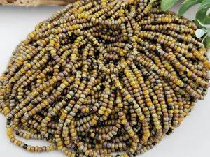 Aged Amethyst Honey Stripped Picasso - Czech Seed Bead Mix - 8/0 - 20" Strand