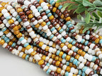 2/0 Aged Coastal Bliss Picasso - Large Czech Seed Bead Mix - 5.5/6mm - 10" Strand