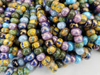 2/0 Aged Mystic Meadow Stripped Picasso - Czech Seed Bead Mix - 5.5/6mm - 10" Strand