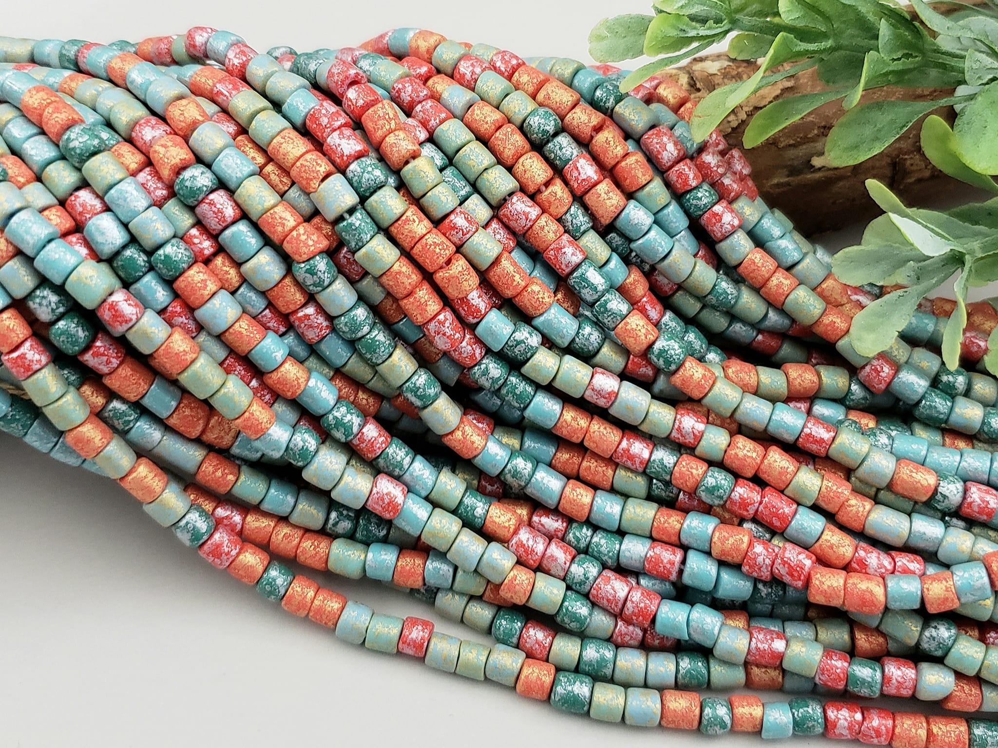 Aged Silver Wash Mix - Czech Cylinder Mix - 6/0 - 4mm - 10