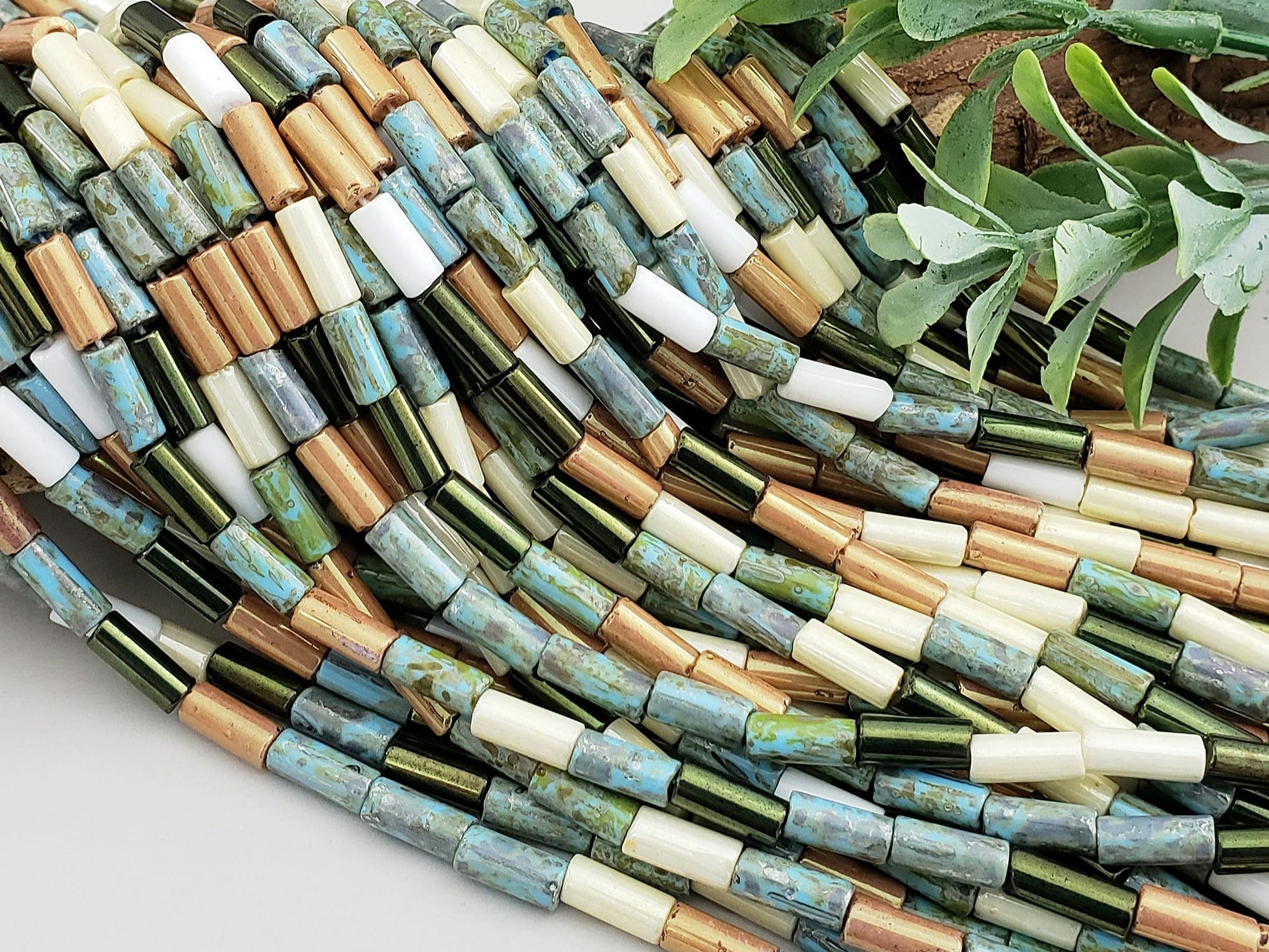 Multi Czech Bugle Mix - 9x4mm - 10" Strand