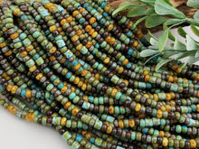 Charger l&#39;image dans la galerie, Aged Azul Picasso - Czech Cylinder Seed Bead Mix - 6/0 - 4mm - 10&quot; Strand
