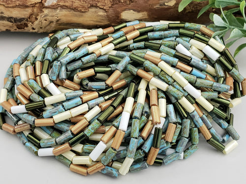 Multi Czech Bugle Mix - 9x4mm - 10" Strand