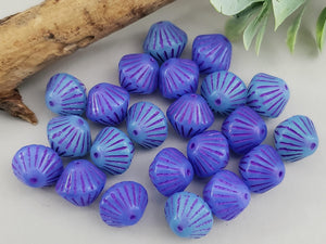 Inigo Blue Groove Bicone Mix -  Czech Beads - 10mm - 8pcs