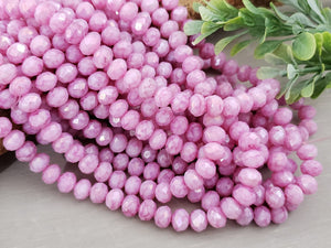 Lavender Rose - AB Silver Luster Crystals - 8x6mm - 15" Strand