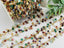 Multi Gemstone - E-Coated Brass Drop Chain - 3.5-4mm - 6" inch