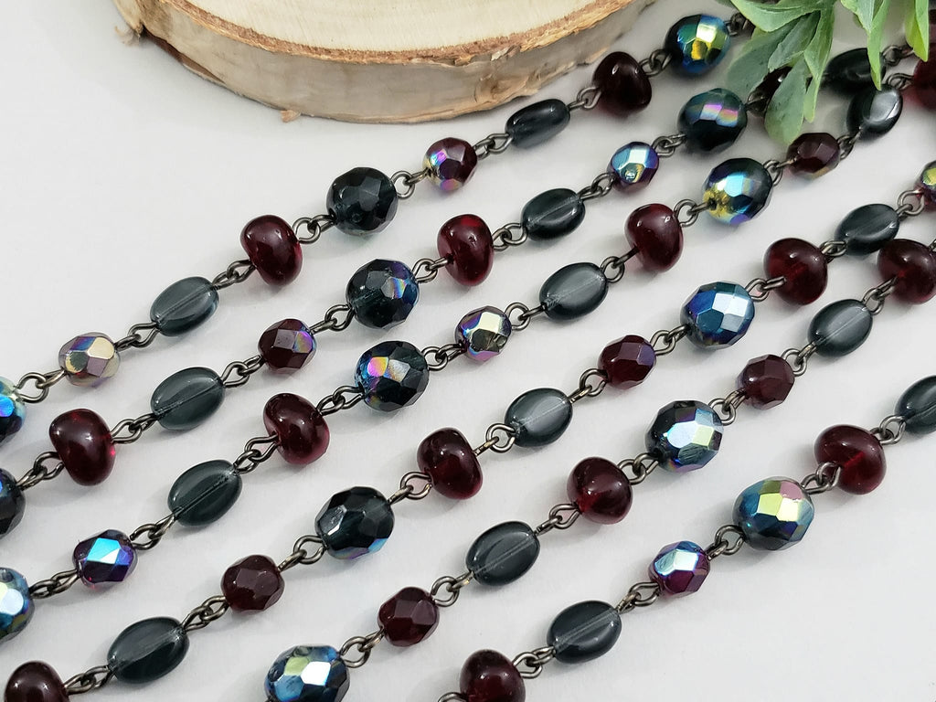 Arabian Nights - Gunmetal Czech Chain - 5-8mm - 12"/1 ft