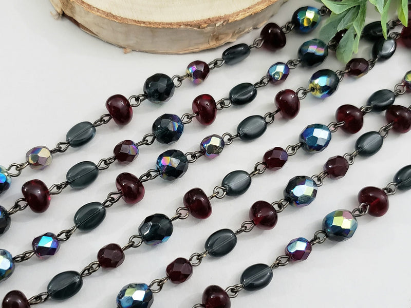 Arabian Nights - Gunmetal Czech Chain - 5-8mm - 12"/1 ft