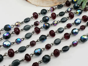 Arabian Nights - Gunmetal Czech Chain - 5-8mm - 12"/1 ft