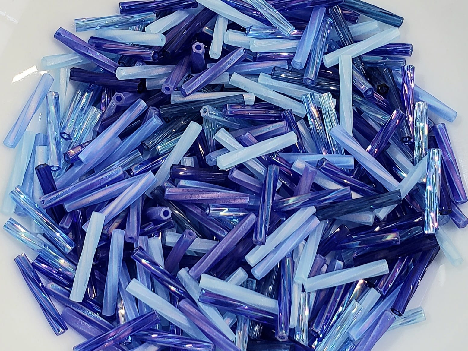 Elsa Frozen Mix - Twisted Miyuki Bugle Beads - 12x2mm - 10grams