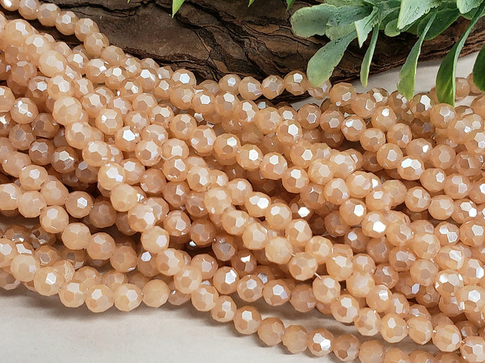 Faceted Champagne Crystals - 4mm - 15