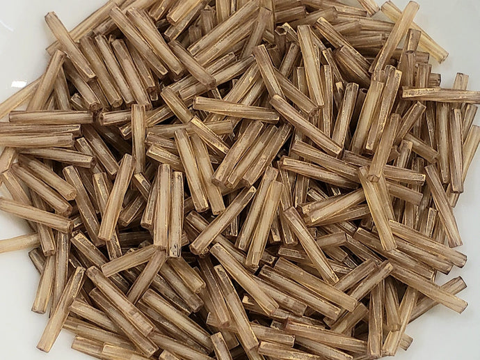 Antique Matte Golden Topaz - Twisted Myuki Bugle Beads - 12x2mm - 10grams