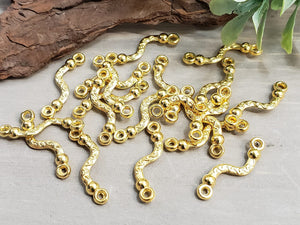 Gold Plated Twisted Bar Links/Connectors - 20mm - 20pcs