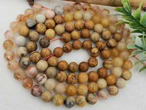 Yellow Mix - Natural Gemstone Beads - 8mm - 16" Full Strand