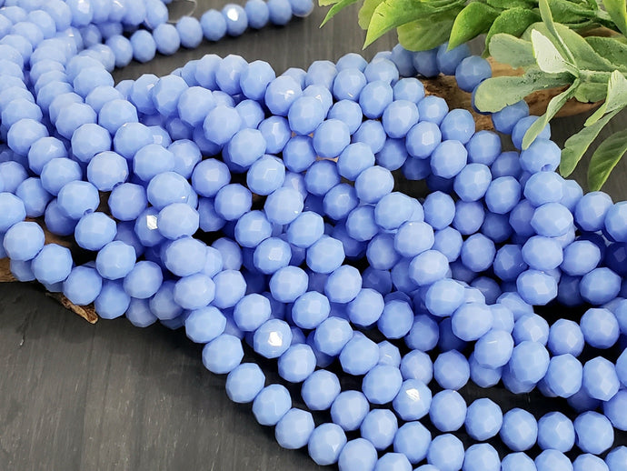 Periwinkle Blue Faceted Crystals - 6x4mm - 15