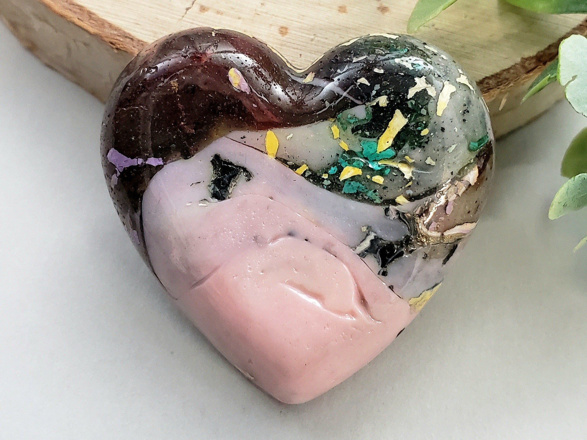 Sandy - Handcrafted Heart Cabochons