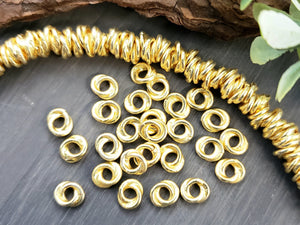 Gold Love Knots "Plain" Spacers - E-Coated Brass - 6mm- 50pcs